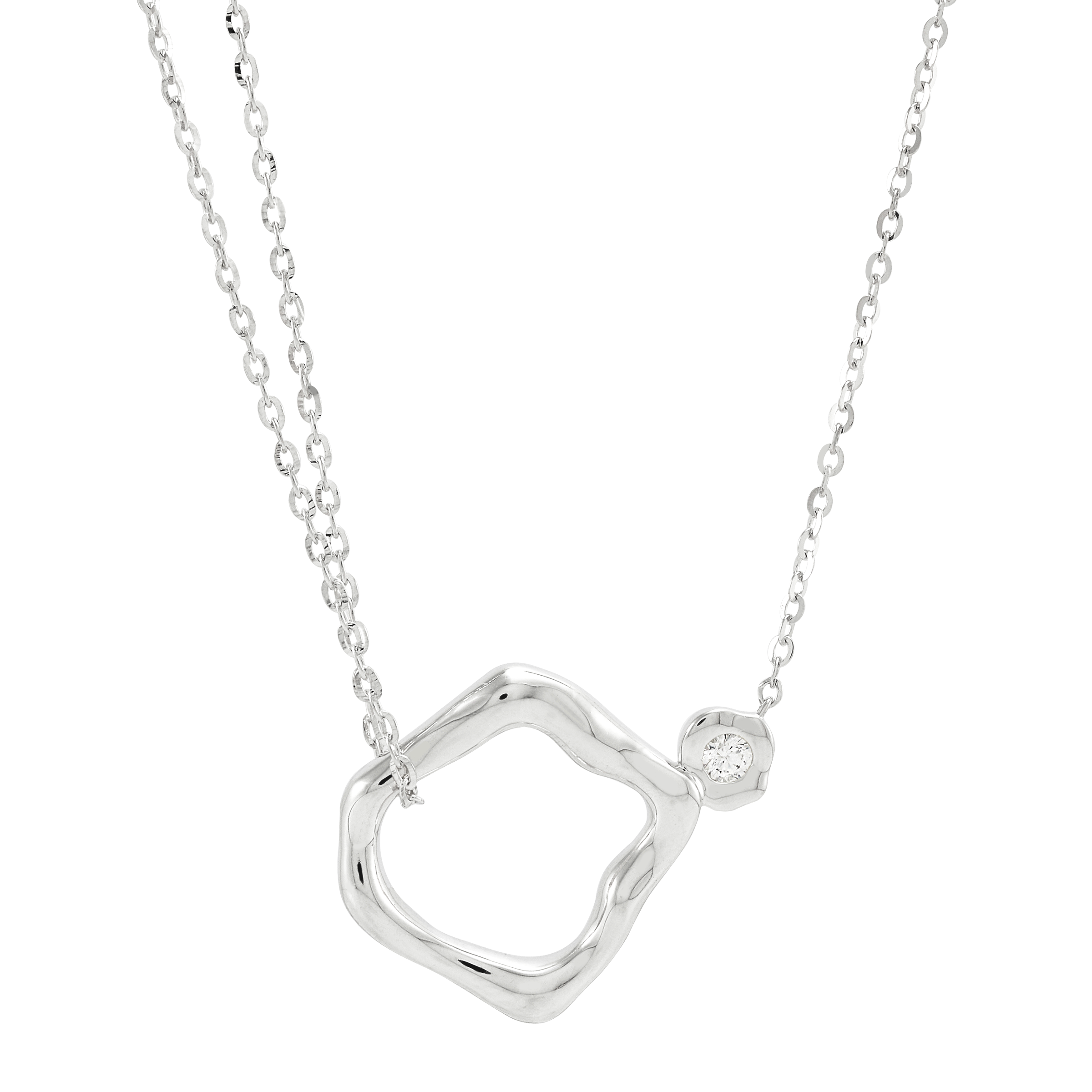 Silpada 'Puzzling Piece' Sterling Silver White Cubic Zirconia Necklace, 18"