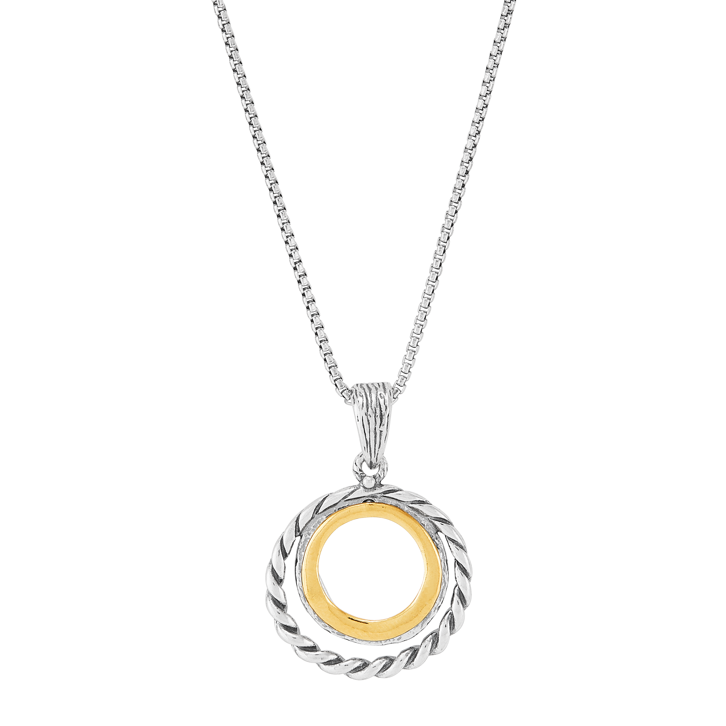 Silpada 'Completely Composed' Silver with 14K Yellow Gold Plating Necklace, 20"