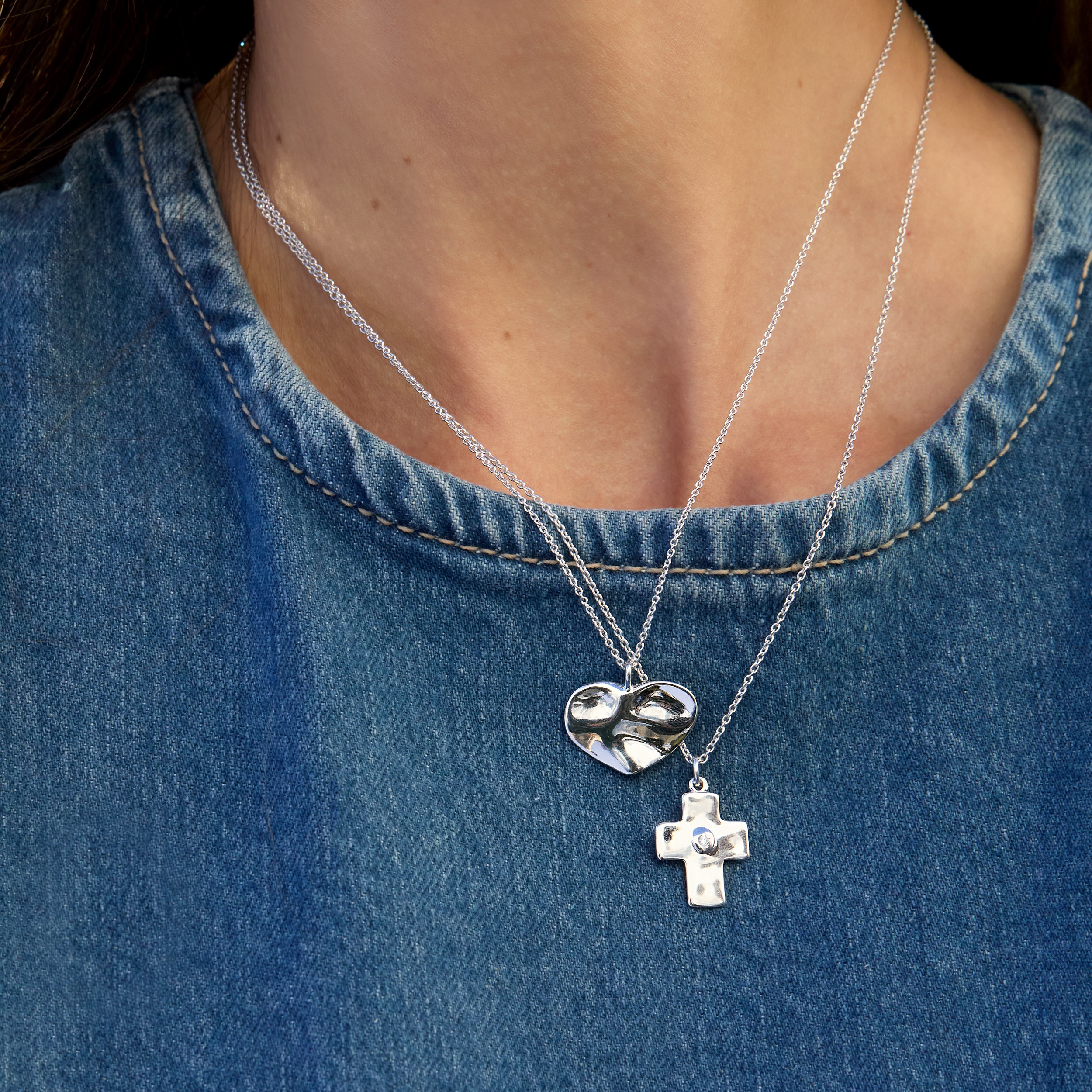 Silpada 'Beacon' Sterling Silver White Cubic Zirconia Cross