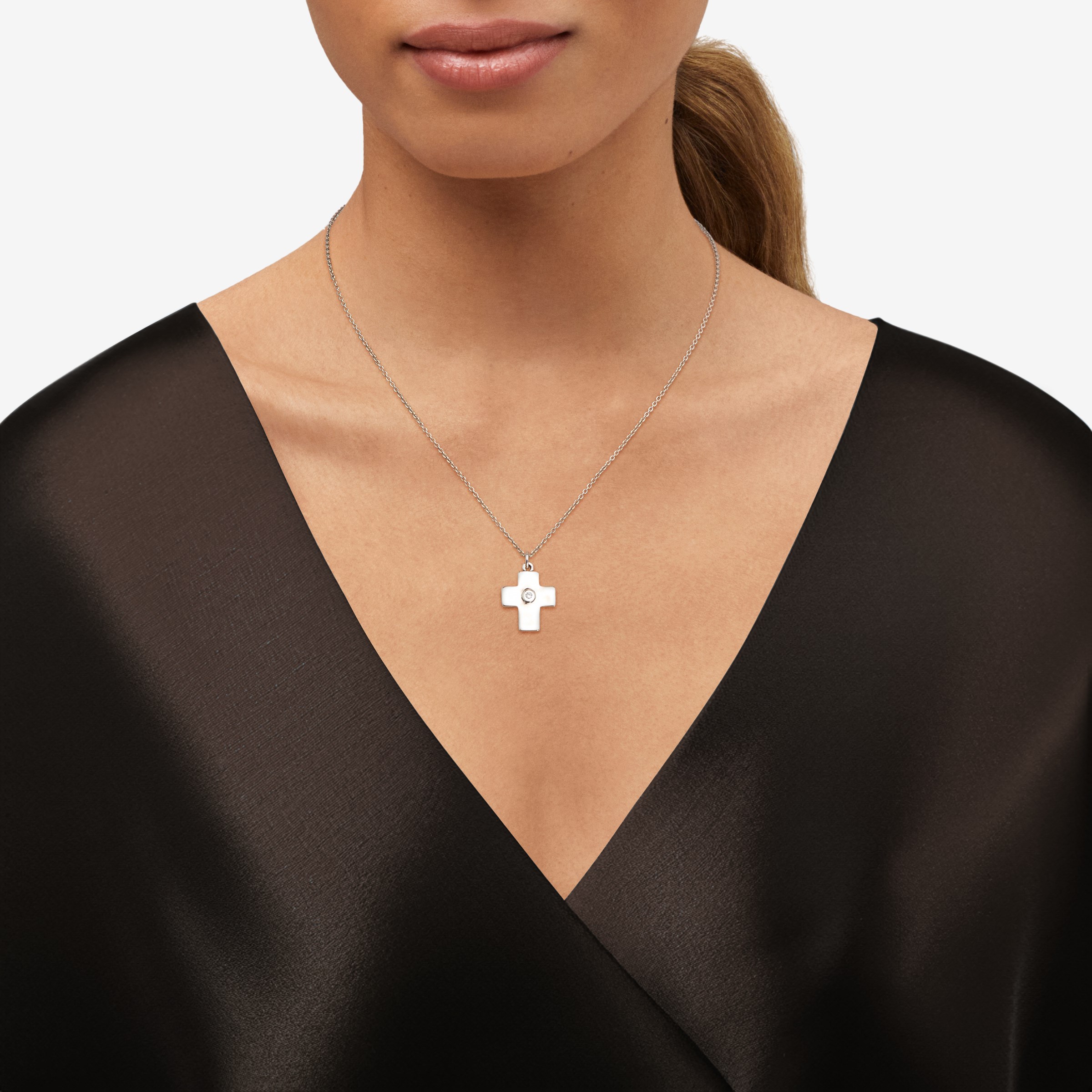 Silpada 'Beacon' Sterling Silver White Cubic Zirconia Cross