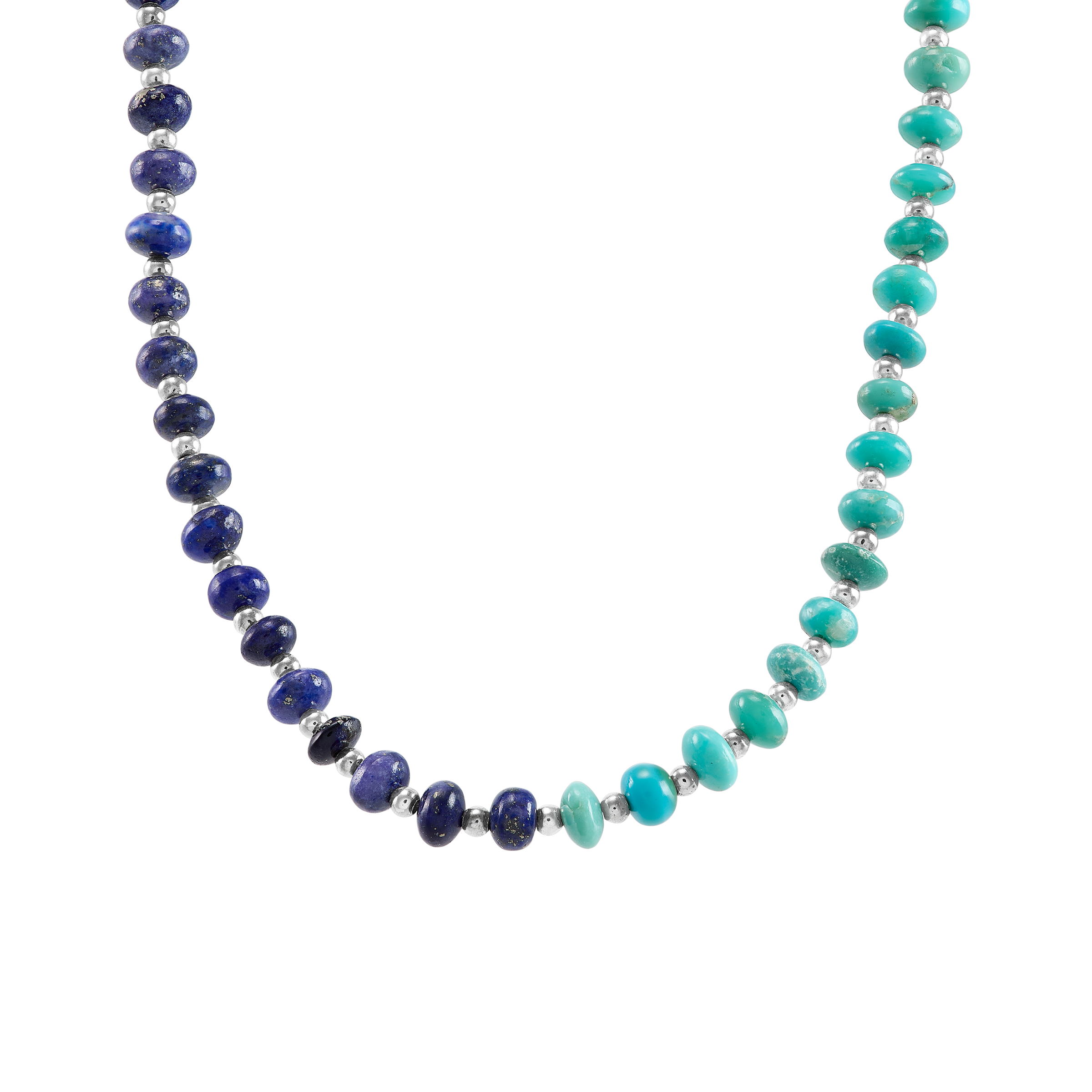 Silpada 'Constant Changes' Silver Natural Lapis and Turquoise Bead Necklace, 20"