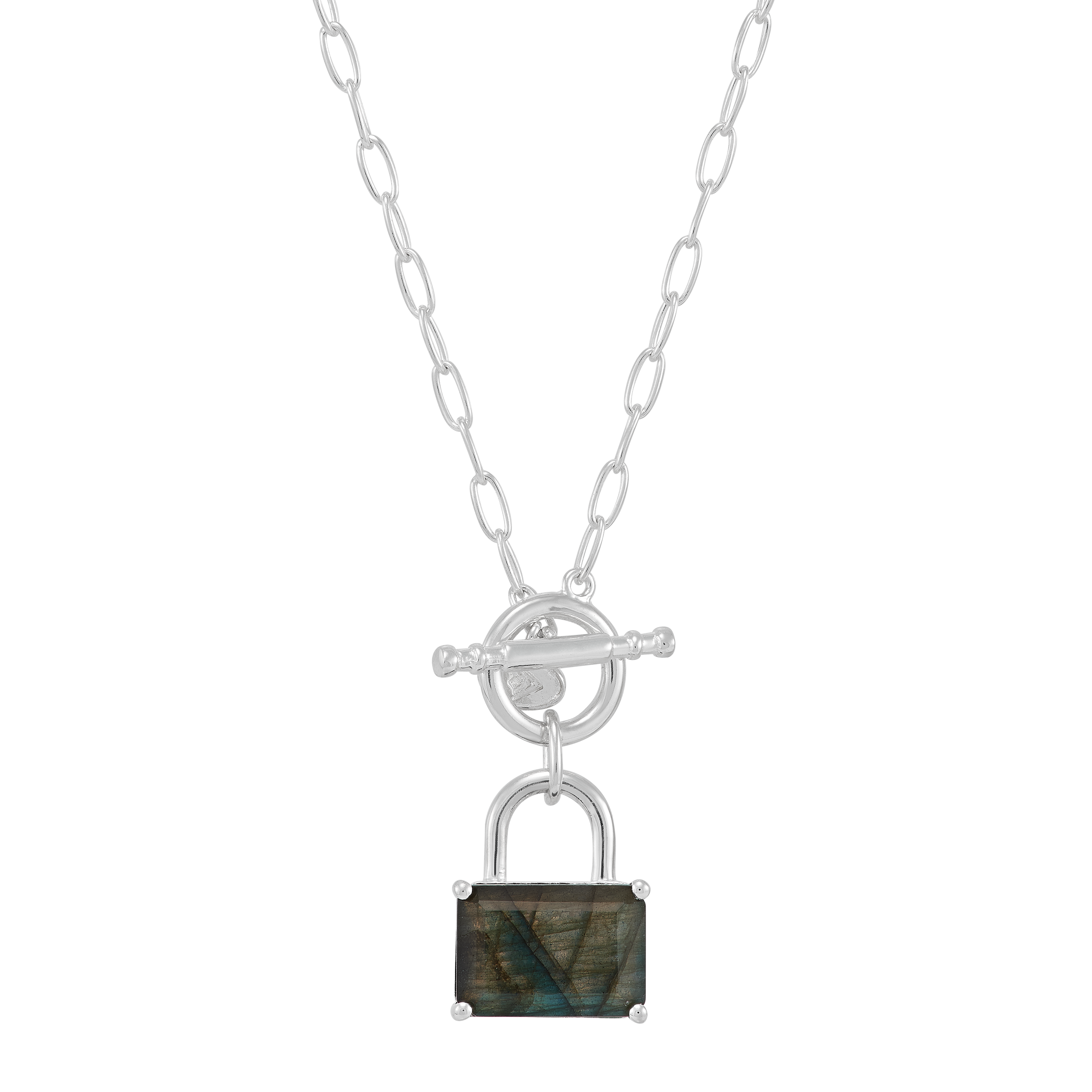 Silpada 'Locks and Lucks' Sterling Silver Natural Labradorite Pendant Necklace