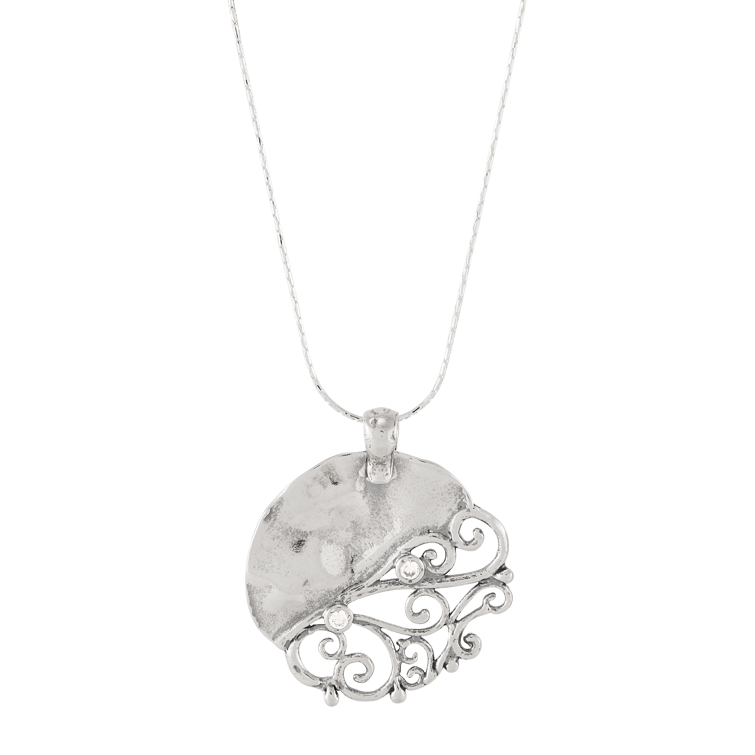 Silpada 'Open Ending' Sterling Silver White Cubic Zirconia Pendant Necklace, 20"