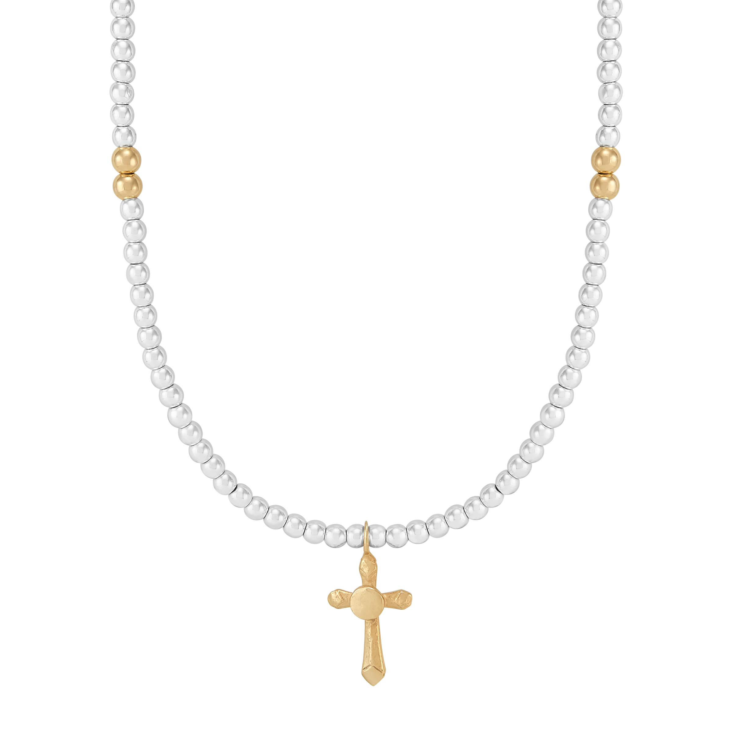 Silpada 'Stability' Silver with Gold Plating Natural Hematite Cross Necklace, 20