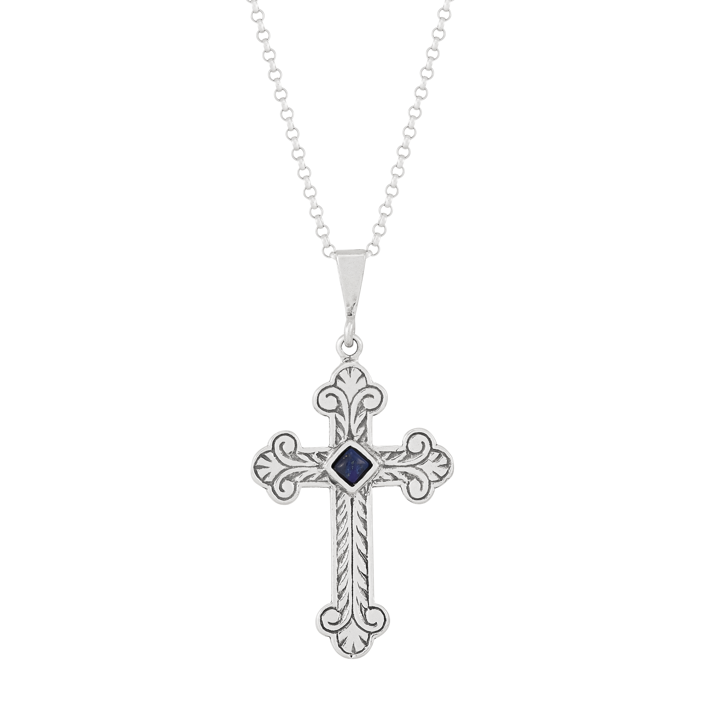 Silpada 'Ocean Relic' Sterling Silver Blue Lapis Cross Pendant