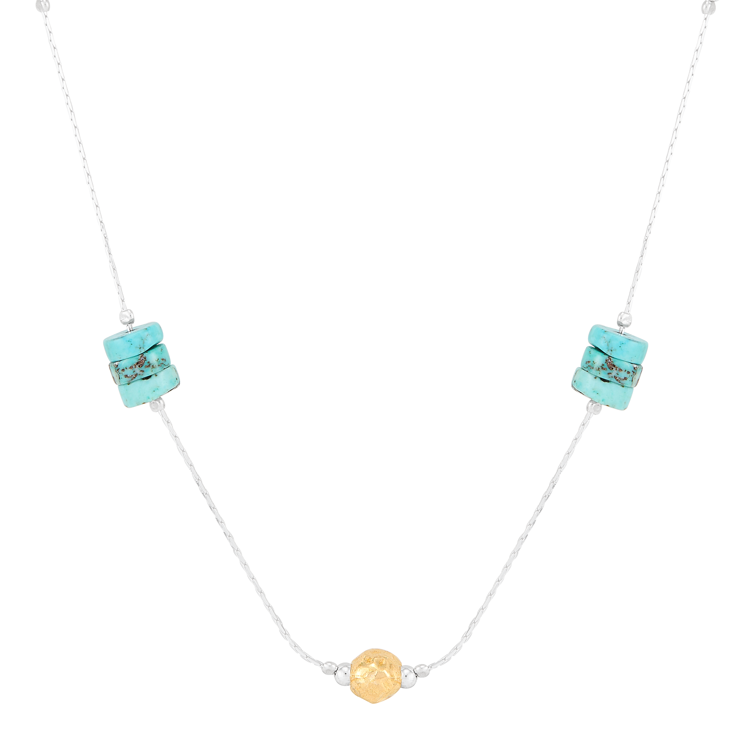 Silpada 'Alpine Stones' Sterling Silver and Brass Mixed Stones Necklace, 24"