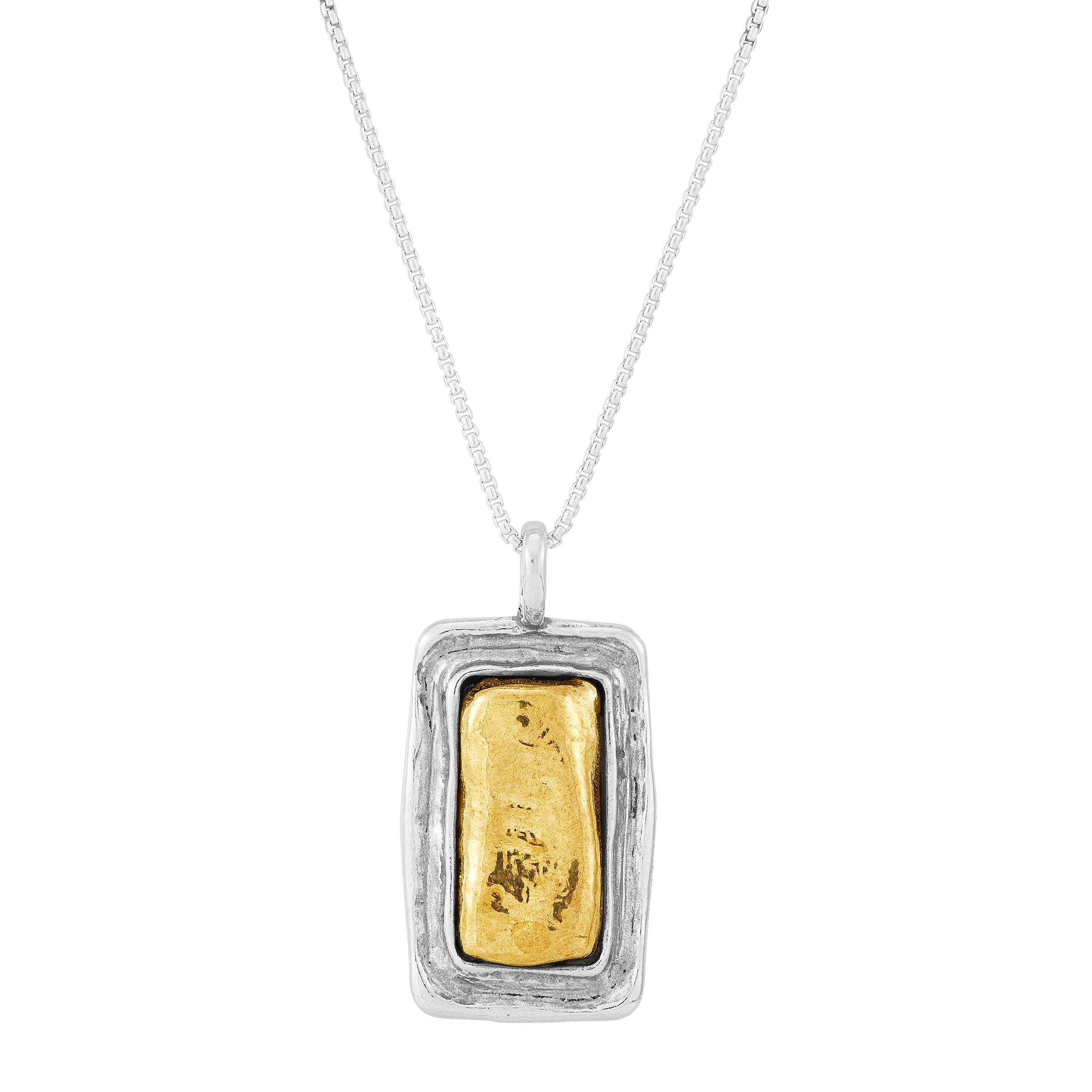 Silpada 'Aurora Glow' Sterling Silver and Brass Pendant Necklace, 18" + 2"
