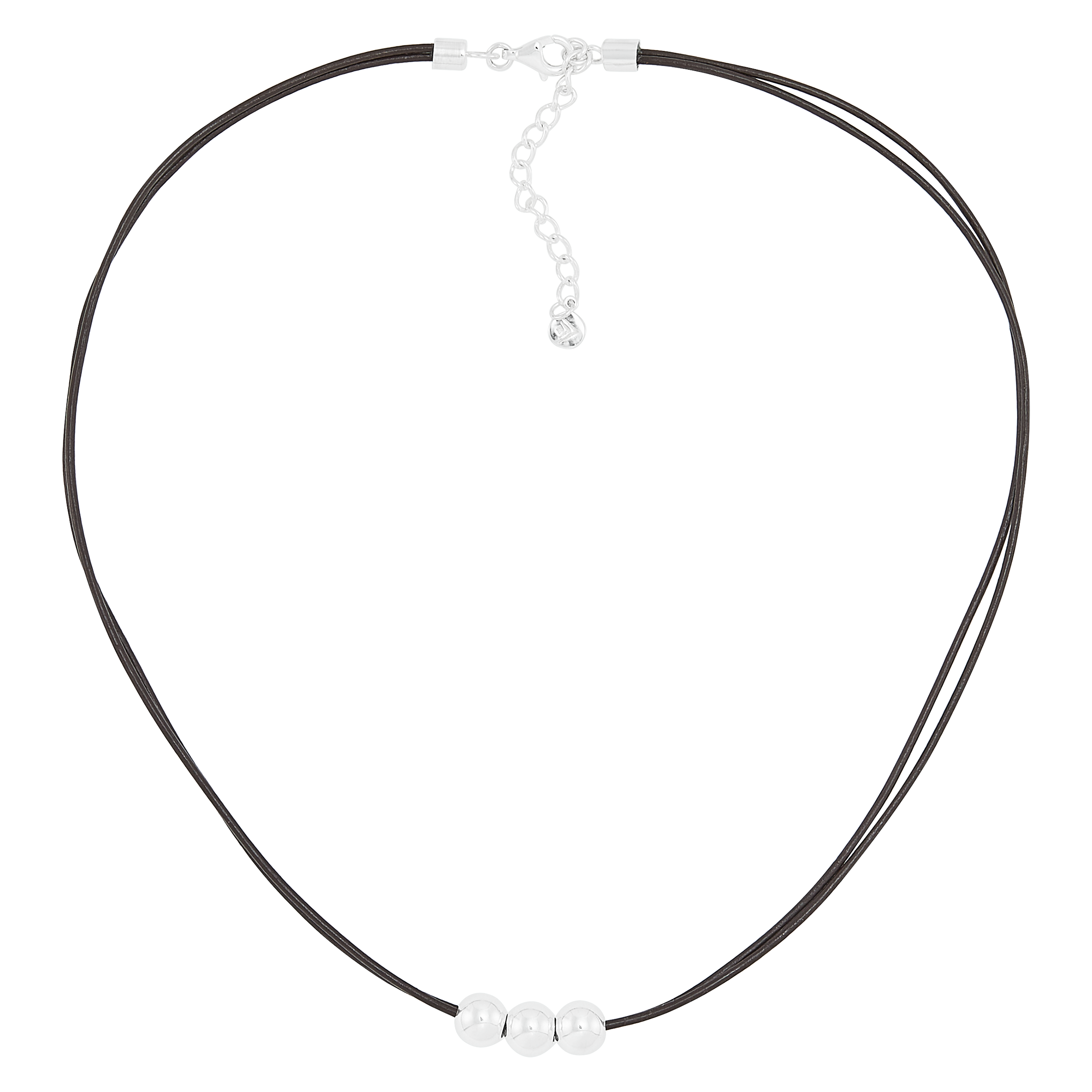 【BLACKPURPLE】23FW★ silver925 harmony leather necklace Black Silver Crescent Moon Choker Necklace faux suede collar