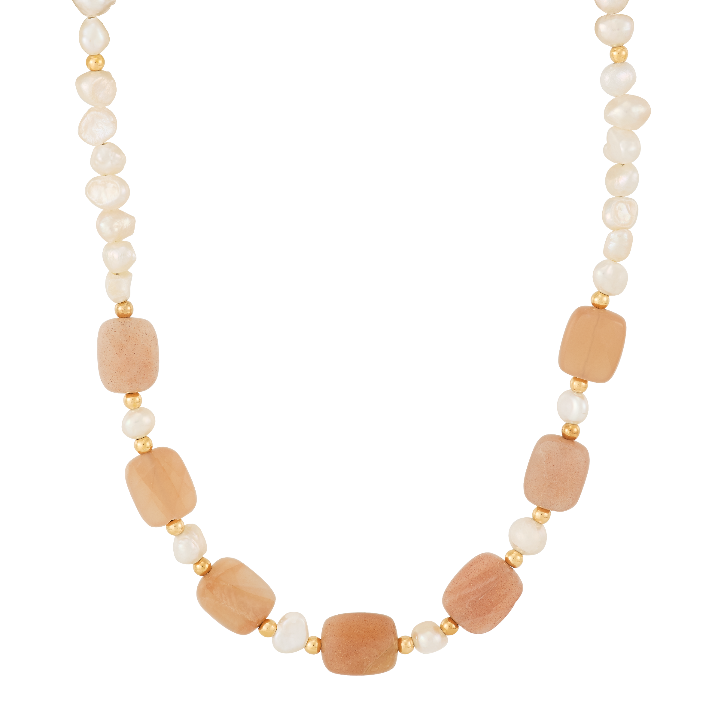 Silpada 'Peachy Keen' Silver with 14K Gold-Plating Mixed Stones Bead Necklace