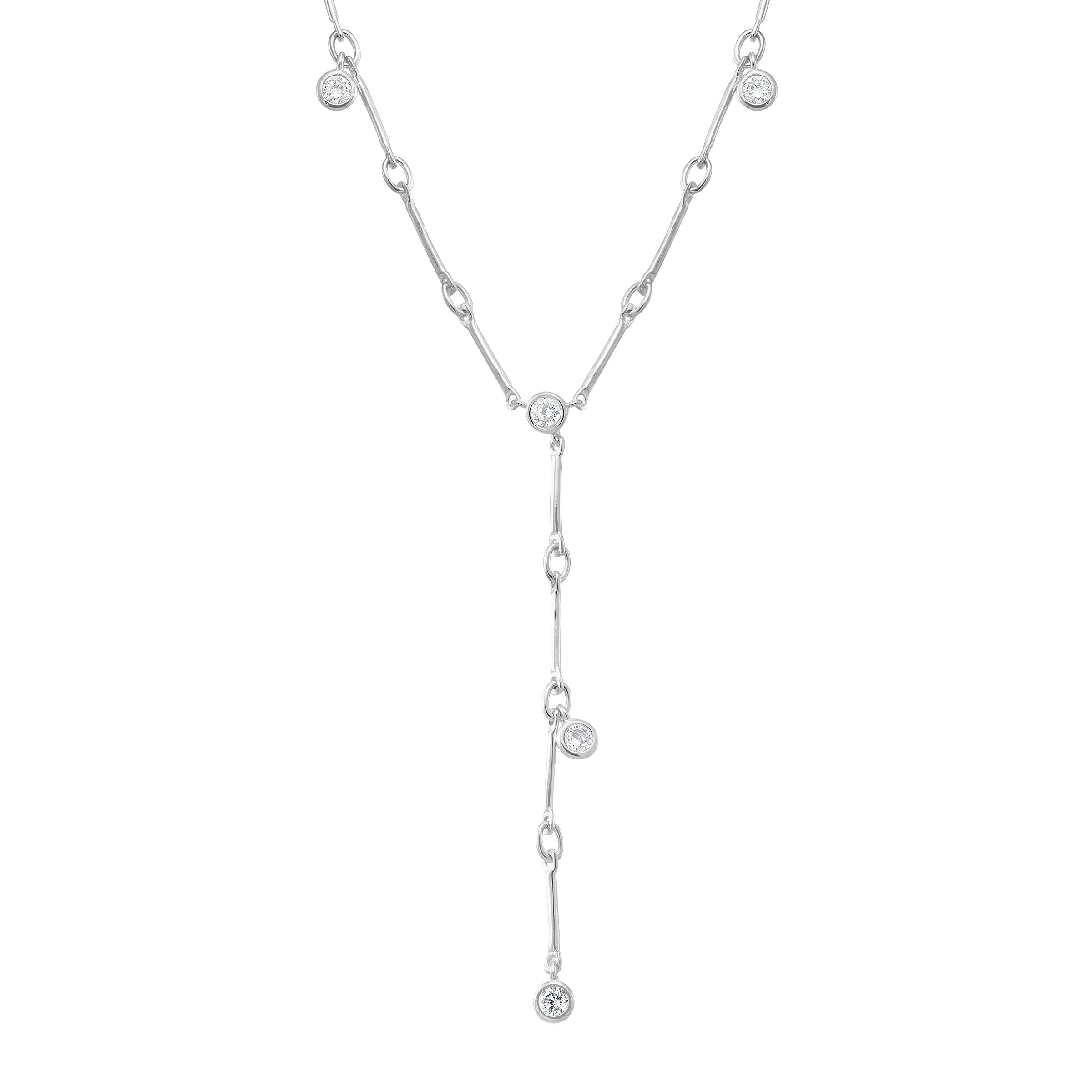 Silpada 'Snowfall' Sterling Silver White Cubic Zirconia Lariat Necklace, 20"