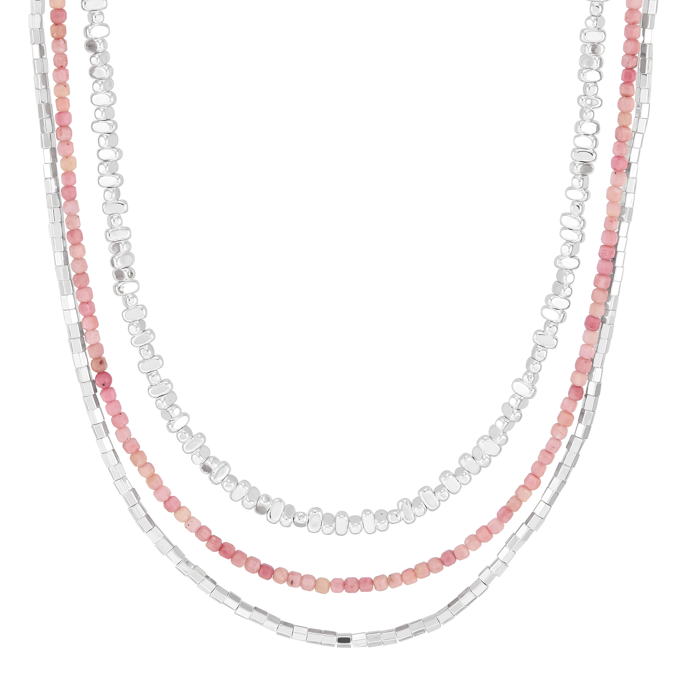 Silpada 'Pink Interval' Sterling Silver Hematite and Rhodonite Necklace