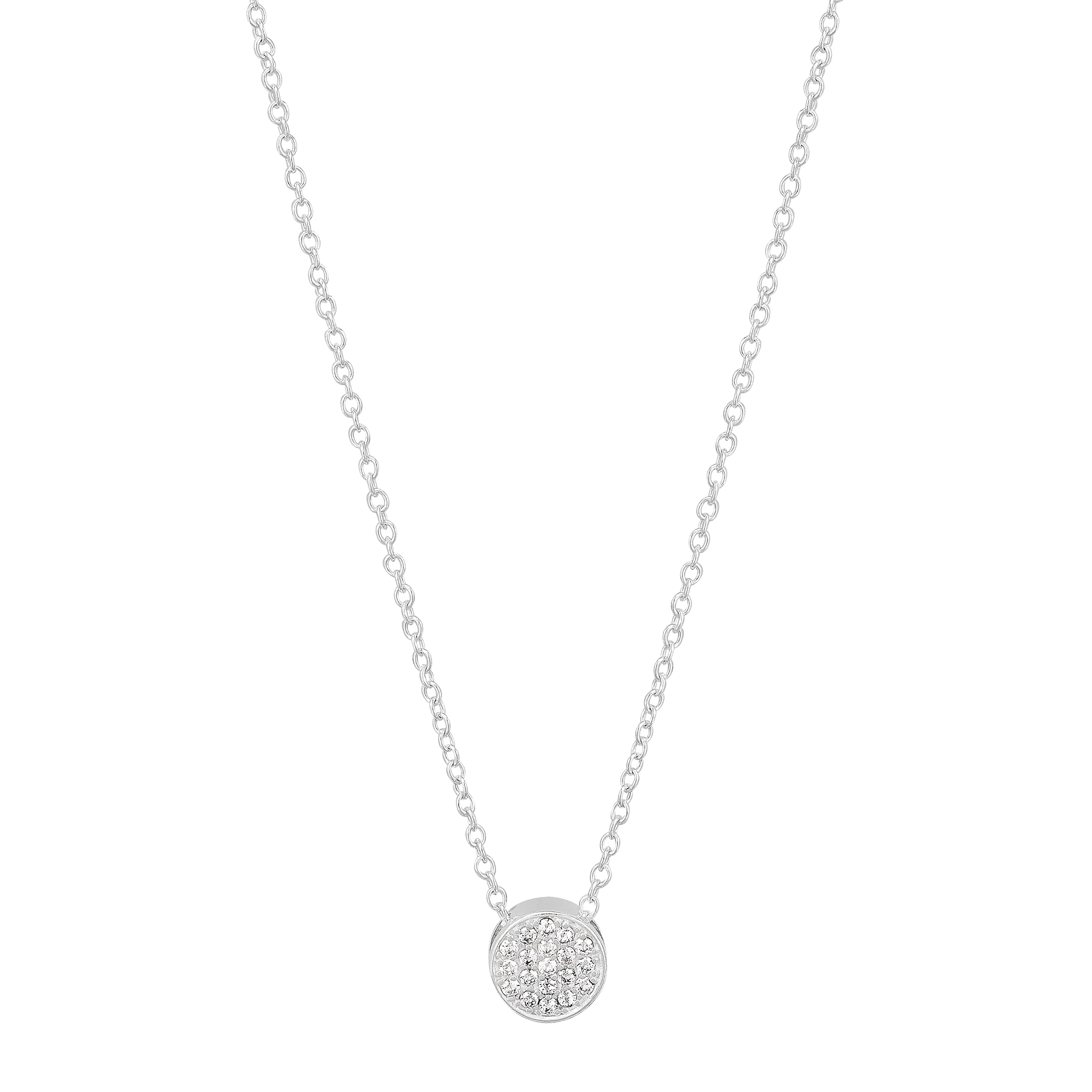 New Silpada 'Center Point' Silver White Cubic Zirconia Necklace, 19" main product image