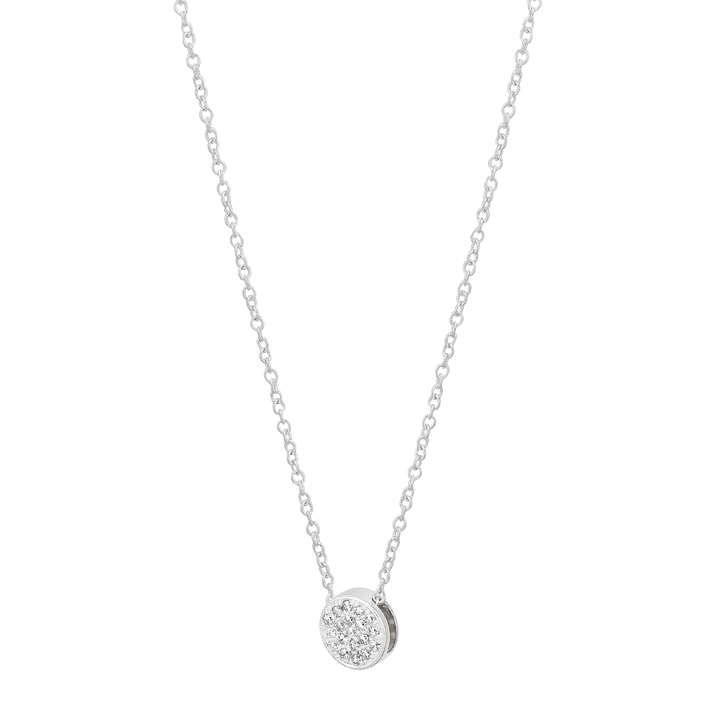 New Silpada 'Center Point' Silver White Cubic Zirconia Necklace, 19" detailed image 2