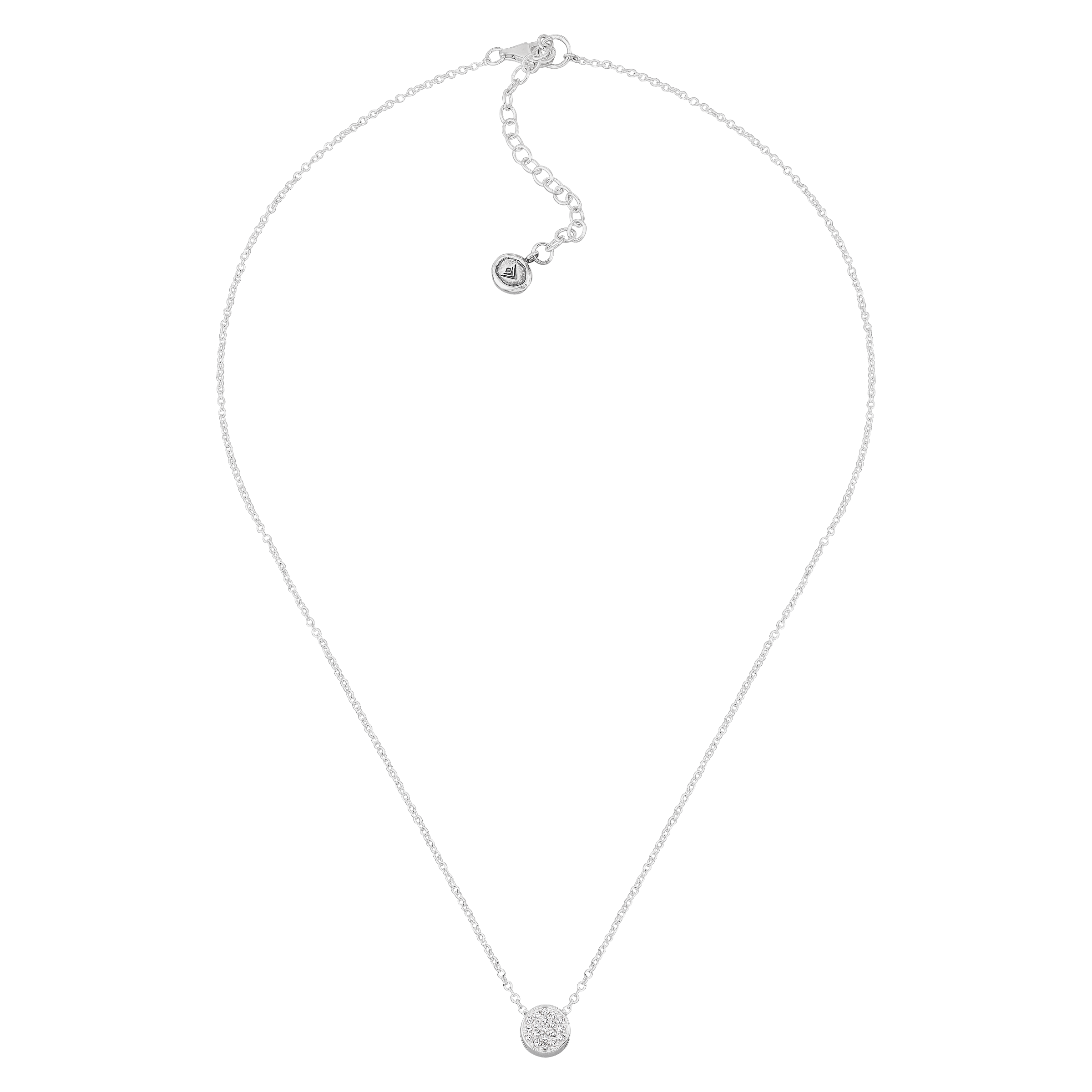 New Silpada 'Center Point' Silver White Cubic Zirconia Necklace, 19" detailed image 3