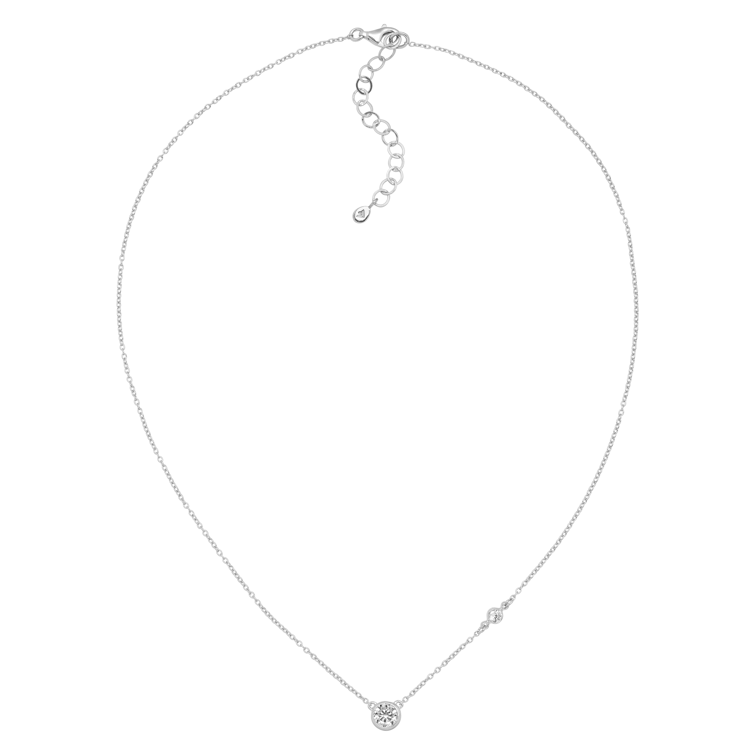 Sterling Silver Cubic Zirconia Station Necklace - Silpada