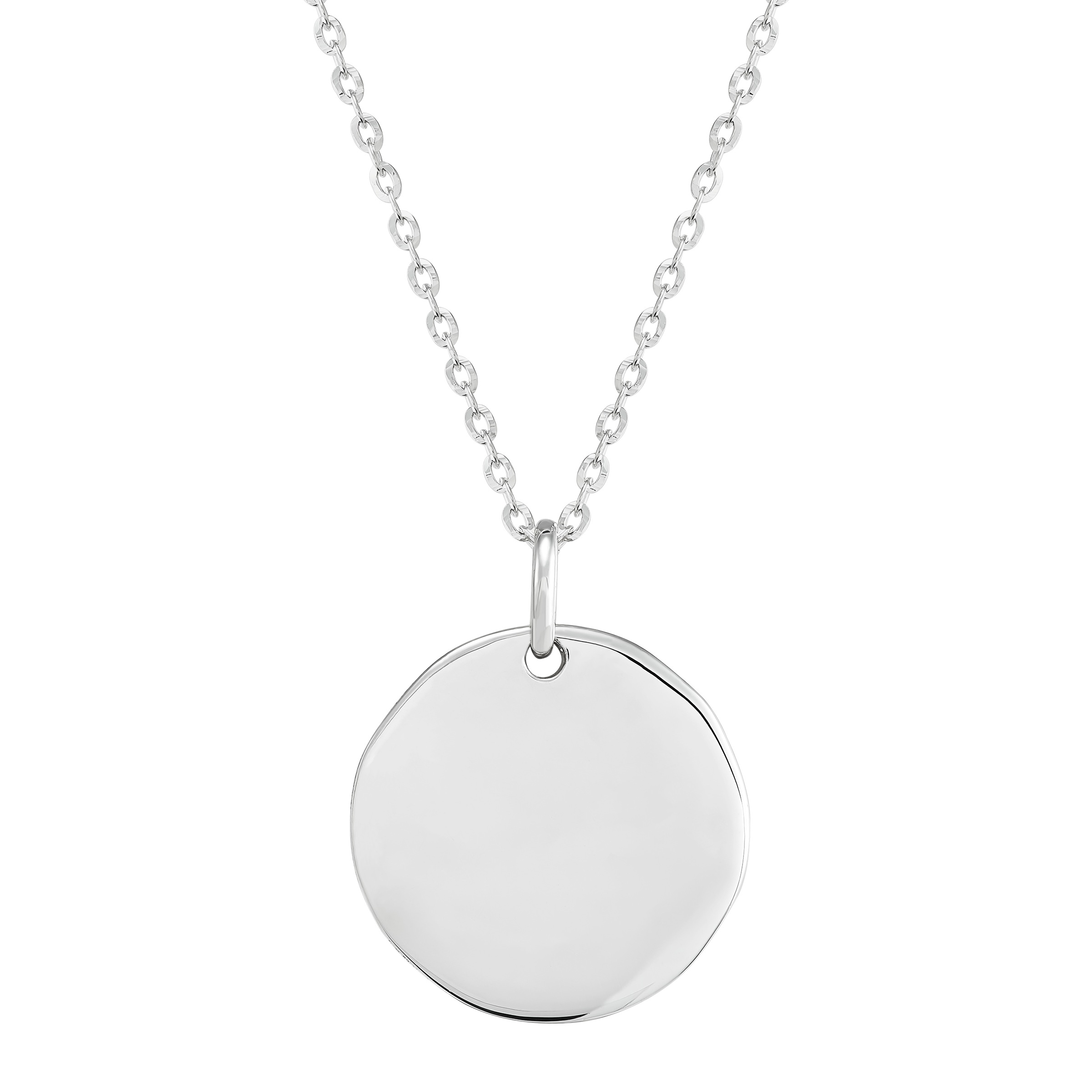 Silpada 'Caption This' 20 mm Disc Pendant in Sterling Silver, 14" + 2" + 2"