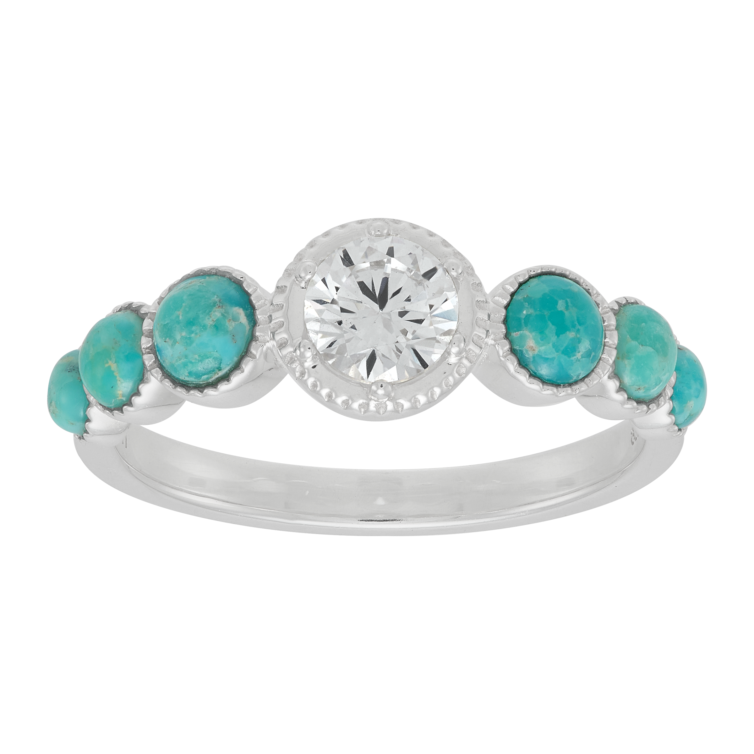 New Silpada 'Far Away' Silver Compressed Turquoise and Cubic Zirconia ...