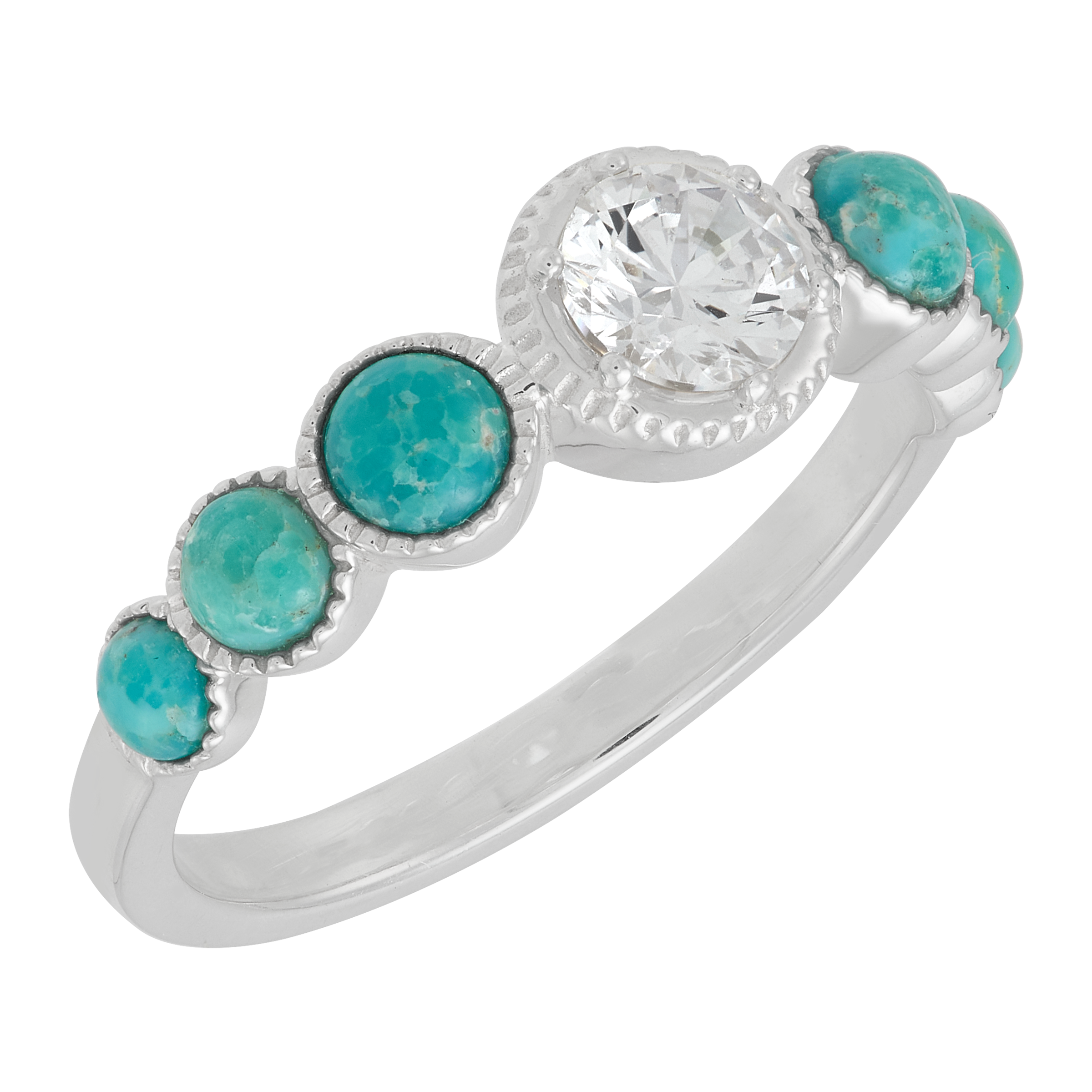 New Silpada 'Far Away' Silver Compressed Turquoise and Cubic Zirconia ...