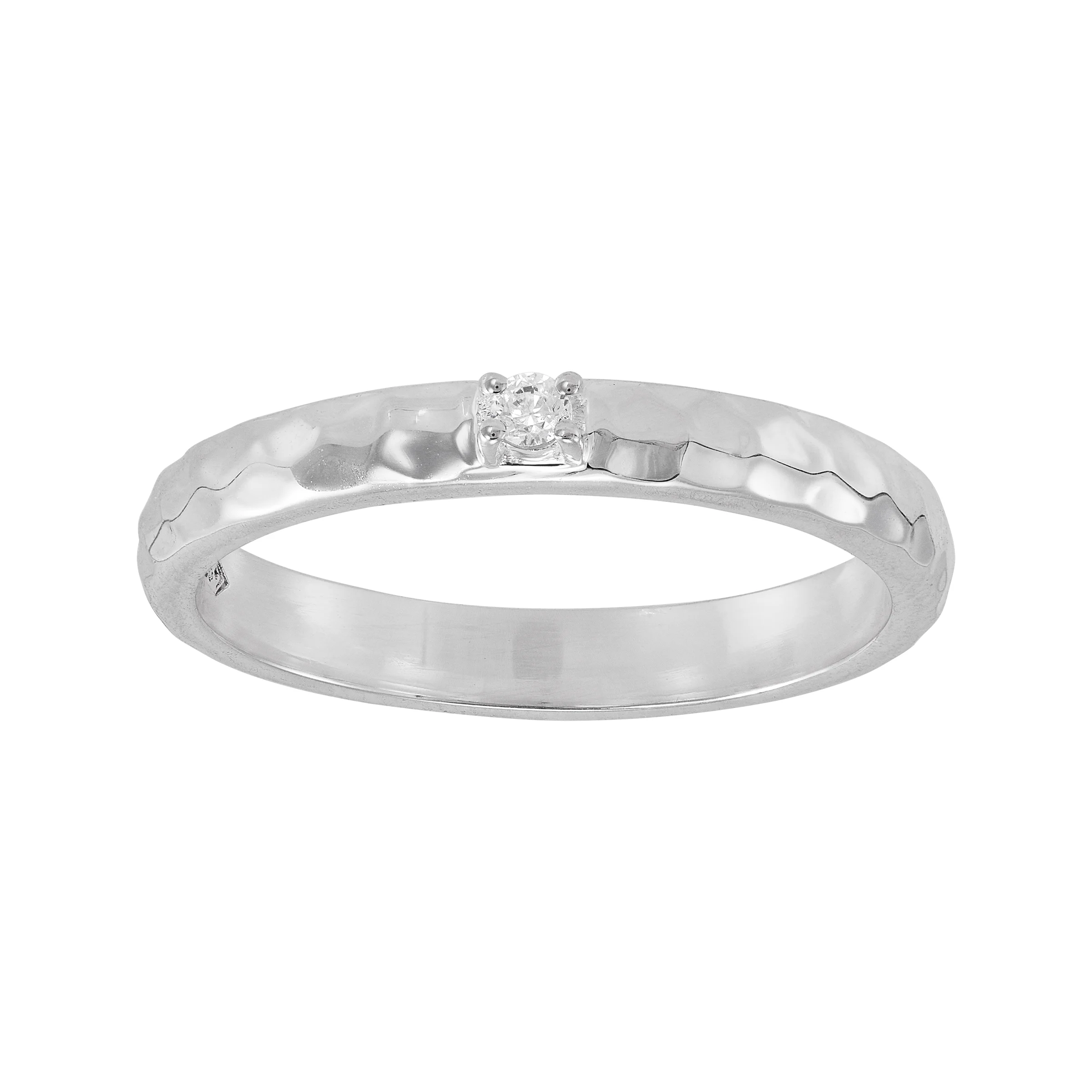 New Silpada ‘Small Trace’ Sterling Silver White Cubic Zirconia Band Ring