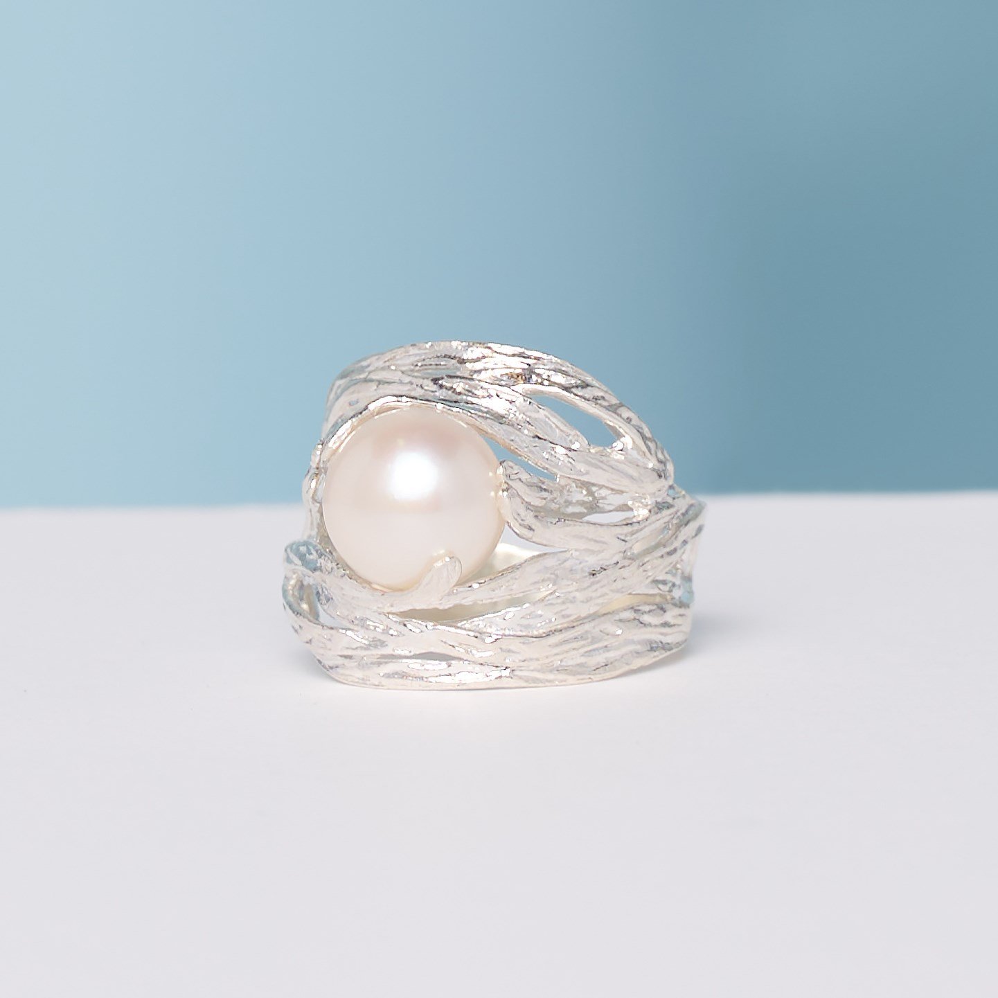 New Silpada 'Nested Pearl' 9.5-10 mm Freshwater Pearl Ring in Sterling Silver - Picture 13 of 38